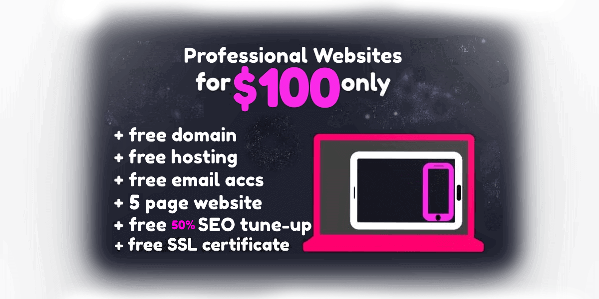 Harare $100 web design in Zimbabwe features: free web domain, free web hosting, free email, 5 page website design, Free 50% SEO tune-up